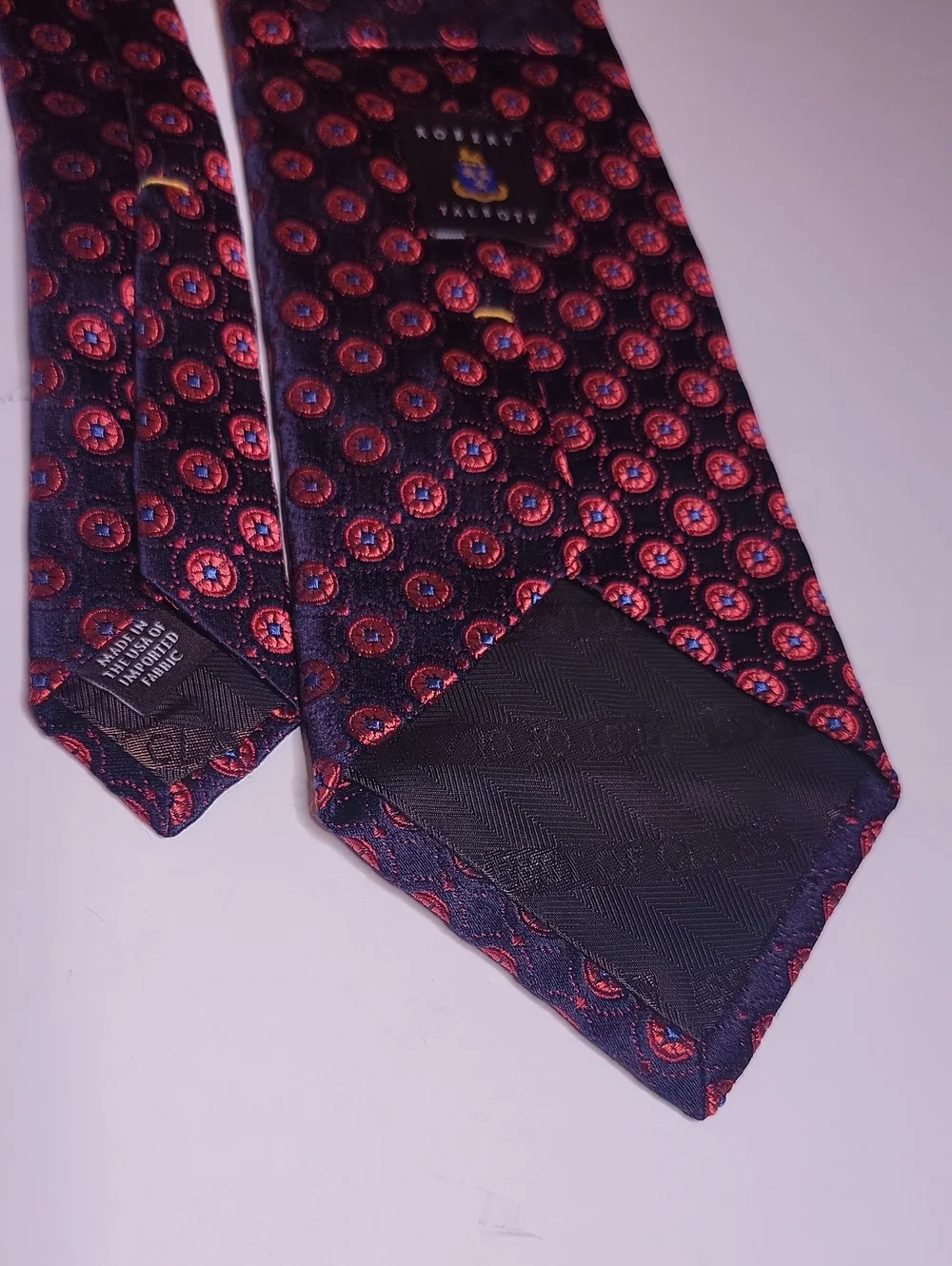 Robert Talbott Best Of Class Men's Navy and Burgundy Patterned Silk Tie